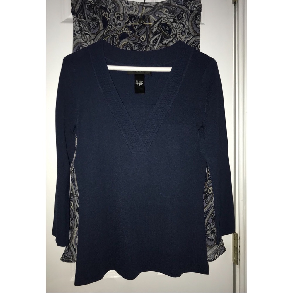 Thin Sweater Top and Matching Paisley Print Skirt